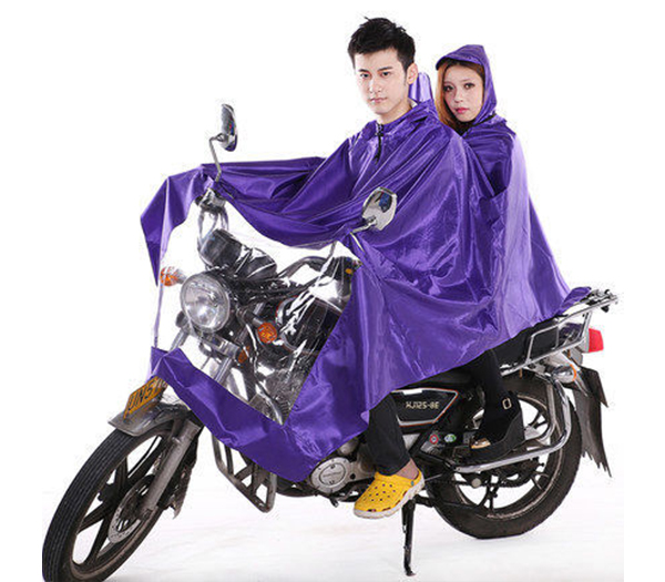 Áo mưa cánh dơi 2 mũ màu tím